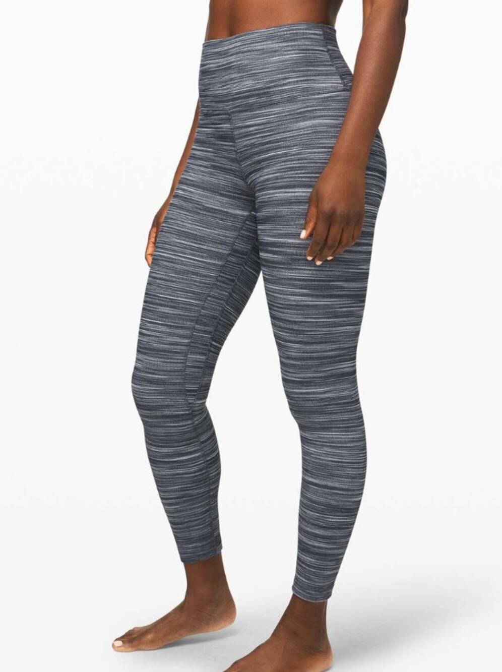 Lululemon Align Pant II 25" Mini Space Dye Herringbone Heathered Black White Sz4